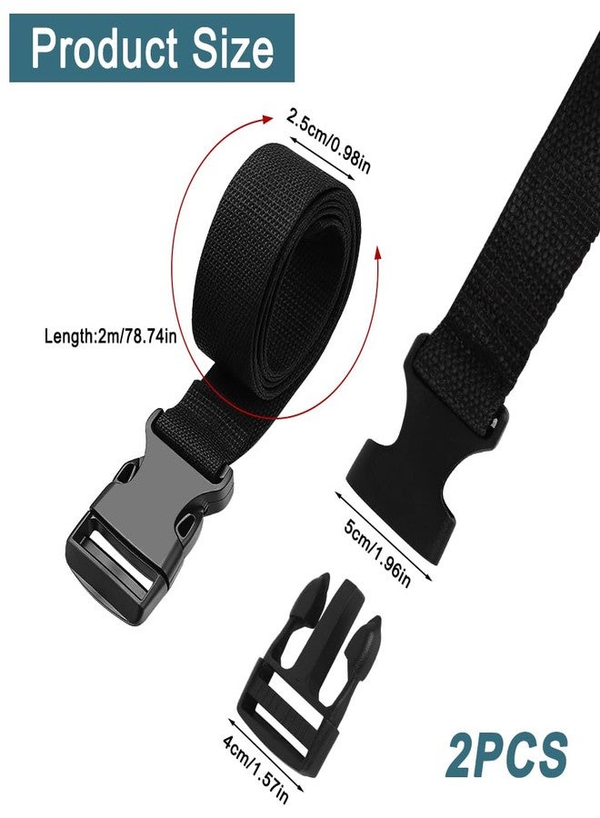 ZORBES® Pack of 2 Luggage Tie Down Straps, 6.6ft Adjustable Nylon Webbing Strap with Quick Release Buckle for Motorcycle, Trucks, Luggage, Gear, Cargo - Image 2
